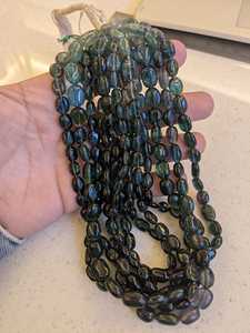 Cuentas Ovaladas Lisas de Turmalina Verde Natural de 4x7mm, Hilo de 16 Pulgadas, Gemas AAA para Fabricación de Joyería - Product Image 5