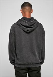 Sweat-shirt à capuche surdimensionné pour homme, couleur unie, coton tricoté lavé, coupe décontractée, longueur normale, style automne - Product Image 2