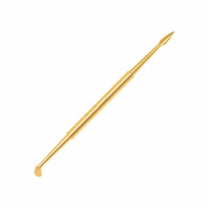 Pousse-cuticules en titane couleur or, bords aiguisés, double face, pour usage domestique et professionnel. - Product Image 4