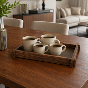 Plateau décoratif en bois rustique pour table basse |   Organisateur de présentation rectangulaire fait main pour une décoration intérieure élégante - Product Image 2