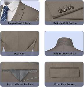 ชุดสูทเจ้าบ่าวทรงเข้ารูป ระบายอากาศได้ดี สำหรับฤดูใบไม้ร่วงและฤดูหนาว ชุดสามชิ้น สไตล์อิตาเลียน เหมาะสำหรับใส่ในทุกฤดู  ชุดสูททางการสำหรับธุรกิจและงานพิธีการ - Product Image 4