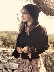 Fleece Lined Pixie Leaf Hooded Jacket Elven Forest Coat Womens Warm Fantasy Hooded Jacket Boho Fairycore Winter Outerwear - Product Image 2