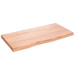 Tablero de Mesa de Madera de Roble Macizo Marrón Claro de 31.5 x 15.7 x 0.8-1.6 Pulgadas para Comedor - Product Image 2
