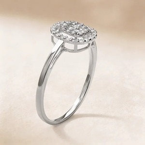 Anillo de Compromiso y Boda de Oro Blanco de 9K con Diamante de Corte Redondo de 1.15CT y Halo de Diamantes en Forma de Cojín para Mujer, Joyería Fina - Product Image 4