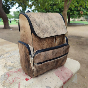 Genuine Hair On Leather Backpack Cowhide Handmade Travel School <b>Bag</b> Stylish Fashion Backpack for Women Men Luxury LHBP-0074 - Product Image 1