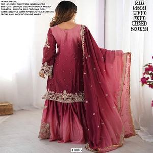 Tela de algodón de excelente calidad para mujeres Kurti para ropa étnica para ropa de boda de proveedor indio diseños Kurti largos simples - Product Image 5