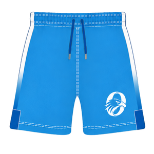 Ensemble de rugby bleu ciel et blanc, maillot à manches courtes avec fermeture éclair sur le devant, short assorti, respirant, uniforme de sport pour l'entraînement en équipe - Product Image 5