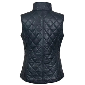 Chaleco de Motocicleta de Cuero Personalizado para Mujer, Diseño Personalizado sin Mangas con Bolsillos Delanteros y Costuras Resistentes para Motociclismo - Product Image 2
