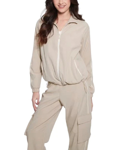 Ensemble deux pièces pour femme, coupe-vent vintage à capuche avec cordon de serrage, survêtement en nylon personnalisé par sublimation pour l'hiver - Product Image 4