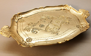 Ornamental Vintage Aluminium metal Serving Tray with Handles Golden Platter for Christmas <b>Table</b> <b>Display</b> Home Decor <b>Coffee</b> Tray - Product Image 6
