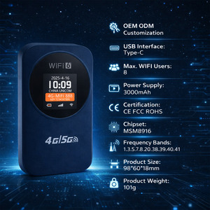 Router 4G con Tarjeta SIM, Router Wifi Portátil, Módem 4G LTE, Router de Viaje con Tarjeta SIM, 3000mAh, 2.4GHz, USB Tipo-C, 300Mbps, LED DNXT M32 - Product Image 2