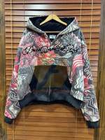 Sudadera con capucha extragrande para hombre, sin cordones, bordada en 3D, transpirable, con cremallera, forro polar de invierno, cortavientos, ecológica, con detalles de pedrería