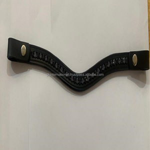 Correa de cuero de canal vacío para cejas de caballo, con dos tonos, negro, perlas grandes, ostentosas, en todos los tamaños personalizados, venta al por mayor, productos de caballo - Product Image 5