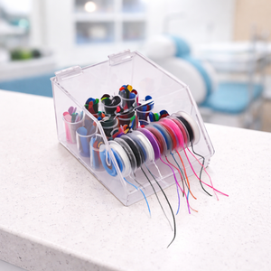 Dispensador de Ligaduras de Cadena E para Ortodoncia, Organizador Manual de Cadenas Elásticas Dentales, Caja Contenedora de Vidrio Transparente, 15 Unidades Clase I - Product Image 2