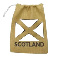 Sac à cordon de jute beige souple brodé de logo personnalisé pour l'emballage du café et du thé et pour offrir en cadeau sacs promotionnels en toile de jute Hesse