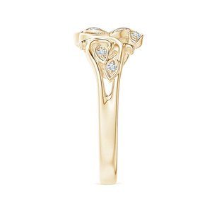 Anillo de Diamantes de Lujo Inspirado en Hojas de Vid, Diamantes Cultivados en Laboratorio, Corte de Diamantes, Oro de 10K, 14K, 18K, Plata 925, 935, Anillo de Compromiso y Boda Moderno - Product Image 3