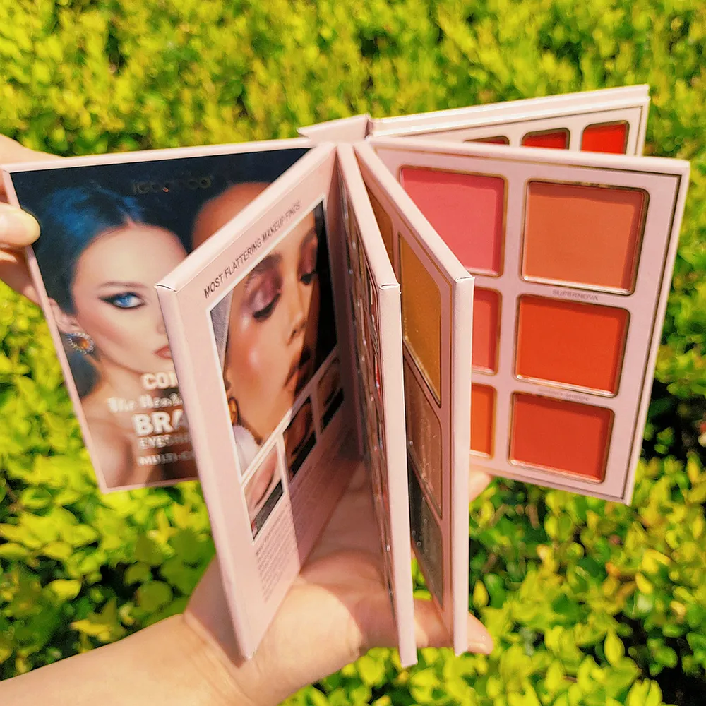 4 in1 máy tính xách tay kem bóng mắt Highlighter Blush Son môi trang điểm cuốn sách Palette de Maquillage