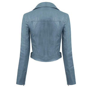Chaqueta Corta de Piel de Oveja para Mujer, Estilo Urbano, Ligera, Moderna, Manga Larga, Servicio OEM, Chaquetas para Mujer - Product Image 3