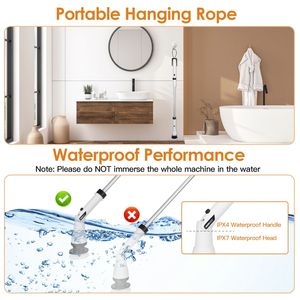 Cepillo de Limpieza Eléctrico Giratorio Inalámbrico Recargable con 4 Cabezales Reemplazables para Limpieza de Baños - Product Image 6