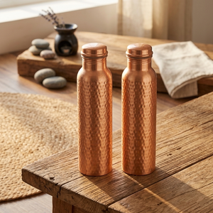 Oferta de Fábrica: Botella de Agua de Cobre con Acabado Martillado, Botella Sostenible para Yoga y Fitness, Botella de Agua Metálica Reutilizable y Ecológica - Product Image 5