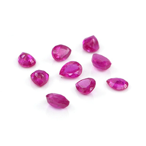 Rubíes naturales de Bangkok calibrados en forma de pera de 7x8 mm, piedra preciosa de rubí facetada natural suelta para la fabricación de joyas, lista para usar. - Product Image 1