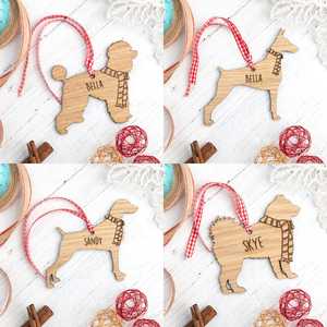 Adorno Navideño de Madera Personalizado para Perro, con Nombre Grabado, Decoración Rústica para las Fiestas, Regalo para Amantes de Mascotas - Product Image 6