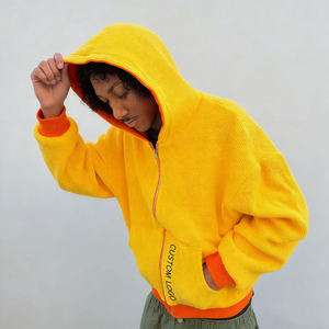 Sudadera Casual de Calle para Hombre con Cremallera, Bolsillo Canguro, Manga Larga, Tejido Acanalado, Logotipo Personalizado y Estilo Oversize - Product Image 4