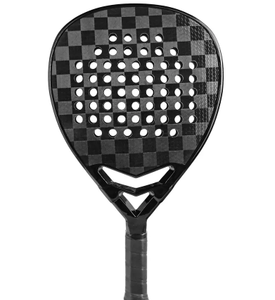 Raqueta de Pádel Profesional de Fibra de Carbono Plateada 18k, Personalizada, de Espuma EVA Antideslizante, Ligera, Duradera, Superficie Rugosa, Negra, 38mm, 360g - Product Image 5