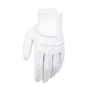 Gant de golf en cuir véritable blanc, main droite, respirant, fermeture auto-agrippante, accessoire de sport unisexe - Product Image 6