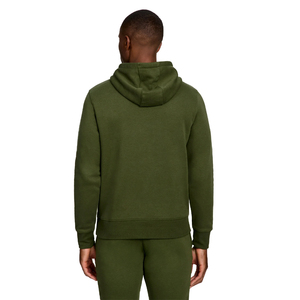 Sudadera Unisex con Capucha y Cremallera, Color Verde Oliva, Corte Holgado, 100% Algodón Felpa, Transpirable, Color Sólido, Bolsillo Frontal Bordado - Product Image 4