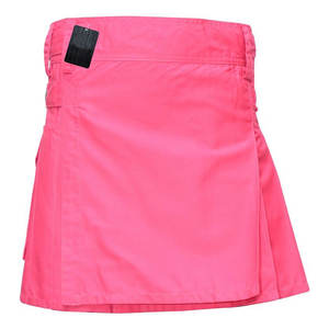 กระโปรงสก็อตสไตล์ปี 2026 สีชมพูสำหรับผู้หญิง แบบมีสายรัดสี่เส้นและกระเป๋าสามช่อง - Product Image 2