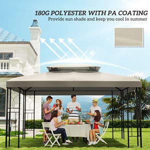 Telo di Ricambio Moderno a 2 Livelli con Protezione UV per Gazebo da Giardino/Patio 13x10ft, Bianco Crema, per Applicazioni in Cortile - Product Image 6