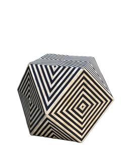 Mesa de Cajones con Incrustaciones de Hueso de ILAHI, Diseño Moderno con Detalles de Ágata, Almacenamiento de Tres Niveles, Mueble Portátil para el Hogar - Product Image 1