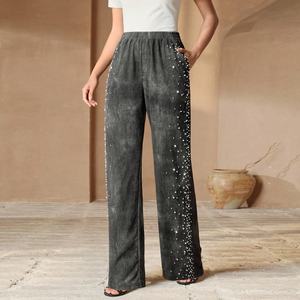 Pantalones Jogger de Moda Urbana Hip Hop para Mujer, Marca Personalizada, con Pedrería y Cuentas, Pantalones Deportivos de Invierno Personalizados - Product Image 1