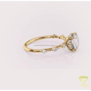 Round Cut Moissanite Diamond Solitaire Engagement <b>Ring</b> in 14K Yellow Gold <b>Dainty</b> Promise Wedding <b>Ring</b> for Women Fine Jewelry - Product Image 3