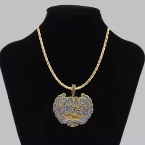 Pendentif de luxe plaqué or blanc style hip-hop avec une nouvelle finition et des détails inspirés de la mode brillante - Product Image 1