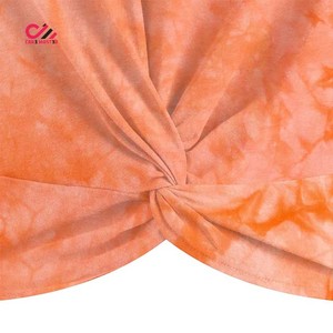 CARE MASTER Women <b>Tie</b> <b>Dye</b> Crop Top O-Neck Short Sleeve Knitted Casual <b>T</b>-<b>Shirt</b> Spring Summer Style - Product Image 4