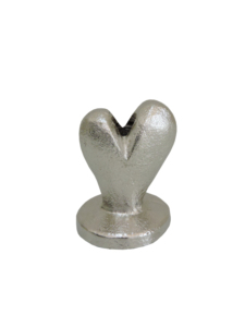 Decorative Silver Aluminum Heart Candle Holder Modern Minimalist Tabletop Ornament Romantic Gift Piece - Product Image 3