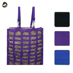Sac à foin en nylon pour chevaux, mangeoire lente, filet à foin en maille durable, pour l'alimentation en écurie et en remorque, robuste, avec sangle réglable, couleur et taille personnalisables - Product Image 1
