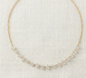 Collier de luxe en diamant DEF couleur VS clarté VVS, or massif 14K 18K, bijoux minimalistes en cristal superposés, collier ras du cou de mariée - Product Image 1