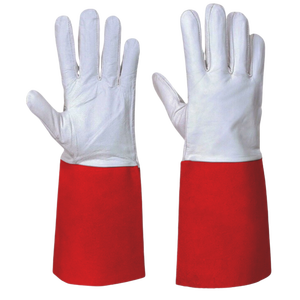 Sheep Grain Leather Reflective Safety <b>Gloves</b> for Welding TIG Heat Spark Flame Retardant Industrial BBQ Use - Product Image 3