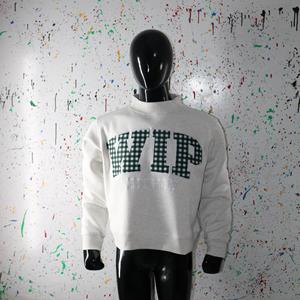 Sweat-shirt à col montant gris cendré WIP, 100% coton, broderie appliquée, col large, URBAN PRODUCTIONS - Product Image 1