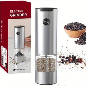 Macinapepe elettrico a LED bianco, 1 pezzo, funzionamento automatico con una sola mano, base di ricarica doppia e regolazione della macinatura - Product Image 1