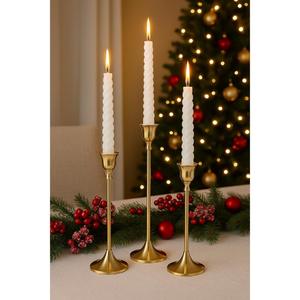 Un porte-bougie en laiton peut servir de pièce maîtresse sur un cheminée, s'harmonisant parfaitement avec les styles bohème, rustique et classique. - Product Image 6