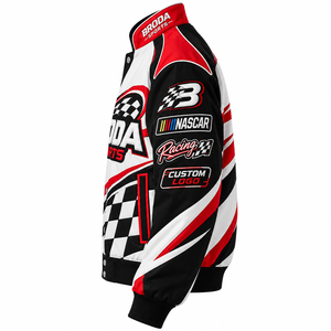 Custom <b>NASCAR</b> racing <b>jacket</b> with BRODA SPORTS branding, premium patches custom logos racing graphics and private-label design - Product Image 2