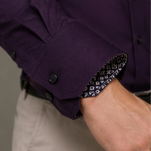 Chemises habillées décontractées pour hommes, en maille satinée, à col montant, anti-plis, à manches longues et boutonnées, en polyester/coton - Vente en gros à prix avantageux - Product Image 4