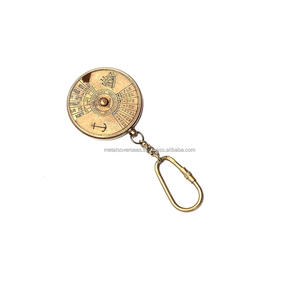 Nautical Brass Calendar Keychain <b>Vintage</b> Marine Style Perpetual Date Finder Handmade Solid Brass <b>Key</b> Ring Gift Item - Product Image 1