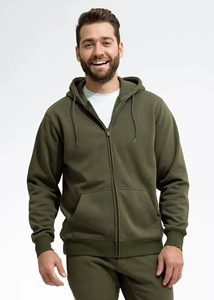 Sudaderas con Capucha de Punto Casual con Cierre de Cremallera, 100% Algodón, de Alta Calidad, Tendencia Otoñal, Color Personalizable, Diseños de Logotipo Bordados - Product Image 5