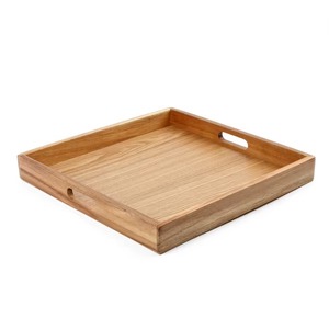 REHMAN CRAFT Handcrafted <b>Oval</b> Wooden Serving Tray-Modern Natural Wood <b>Coffee</b> <b>Table</b> Food Platter Cutout Handles Food Grade - Product Image 1