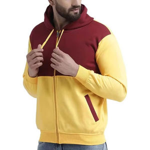 Premium Quality Breathable Casual Winter Wear Regular Fit Puff Printed Front Oversized Hooded Zip-Up Sweatshirt Unisex Solid Co - Product Image 5